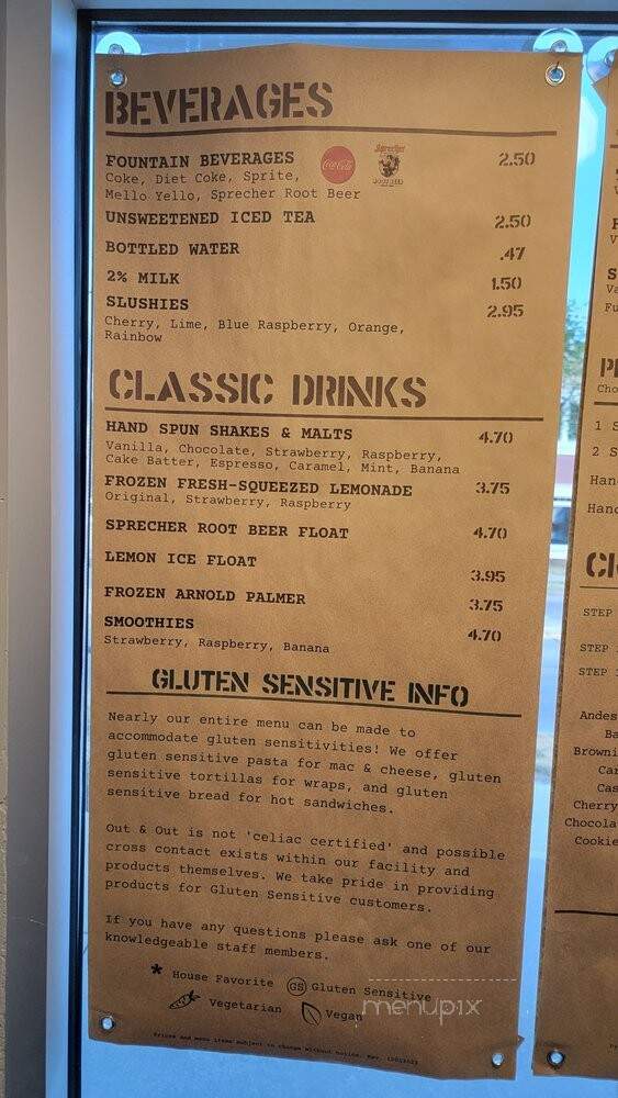 Out & Out Custard & Sandwiches - Cedarburg, WI menu_pic