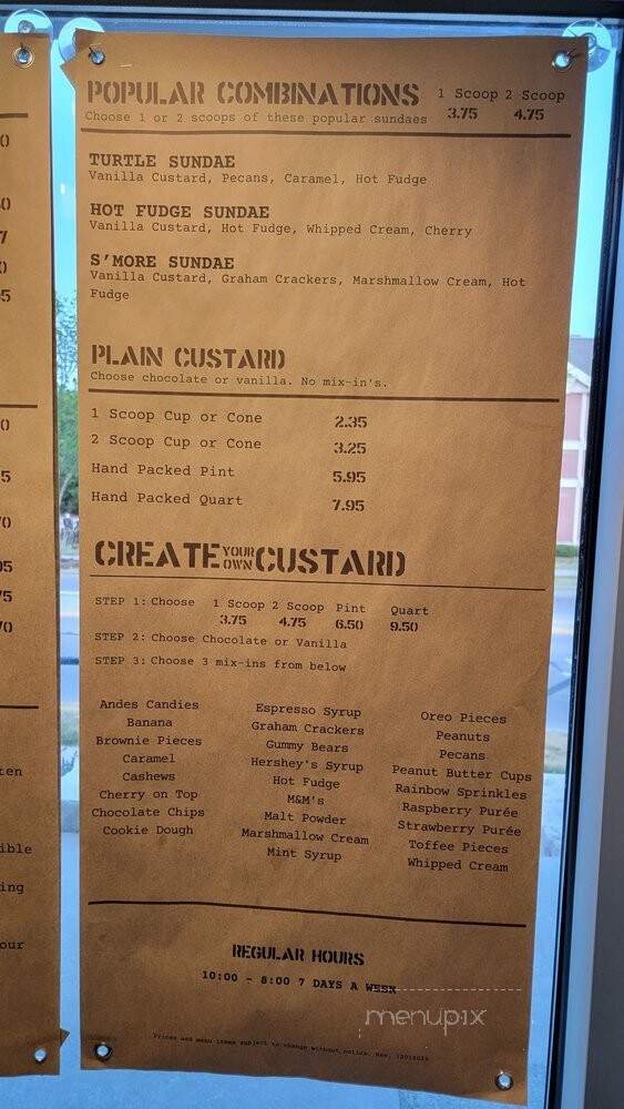 Out & Out Custard & Sandwiches - Cedarburg, WI menu_pic