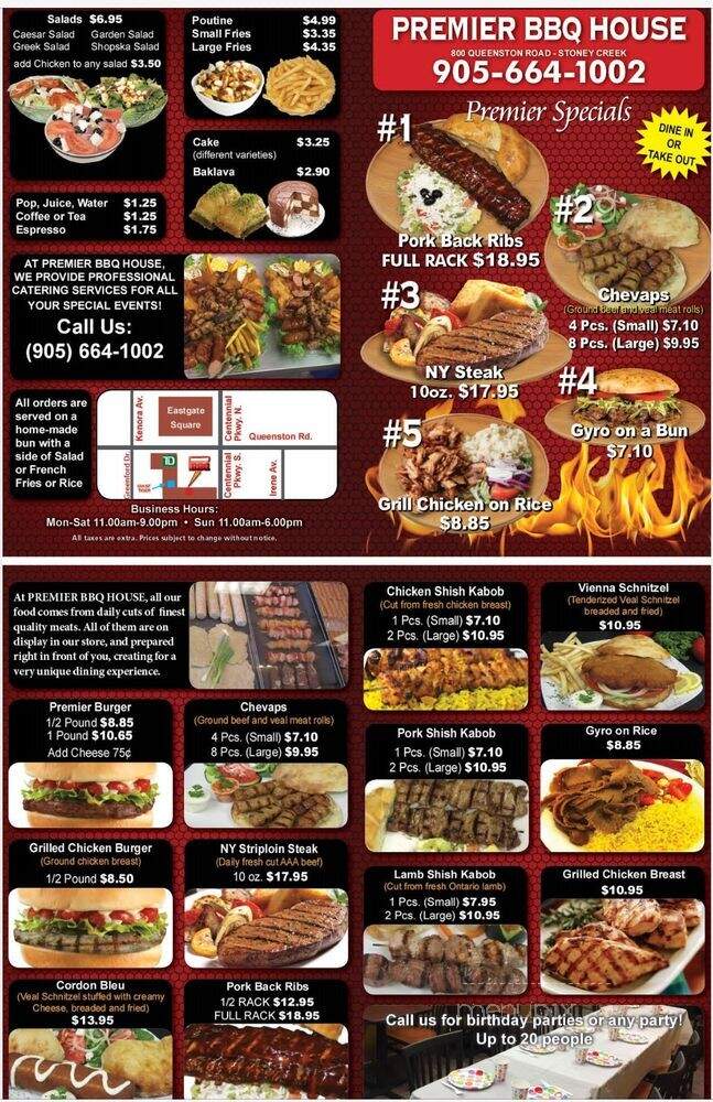 Premier BBQ House - Hamilton, ON menu_pic