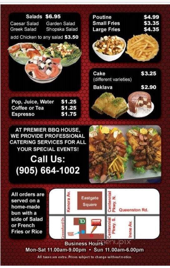 Premier BBQ House - Hamilton, ON menu_pic