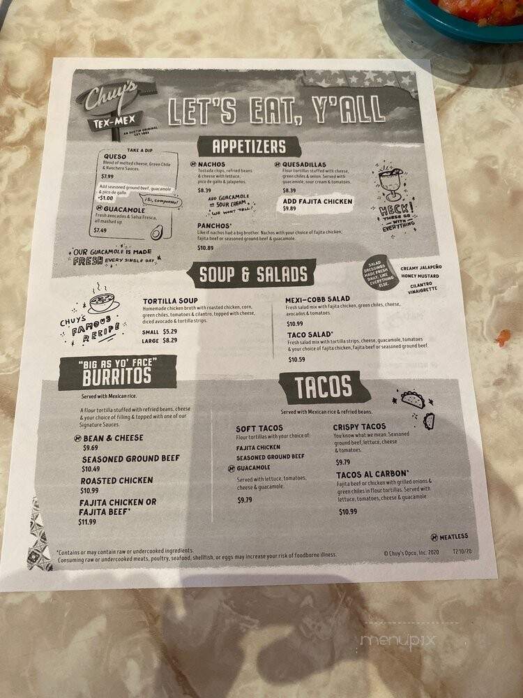 Chuy's - Rogers, AR menu_pic