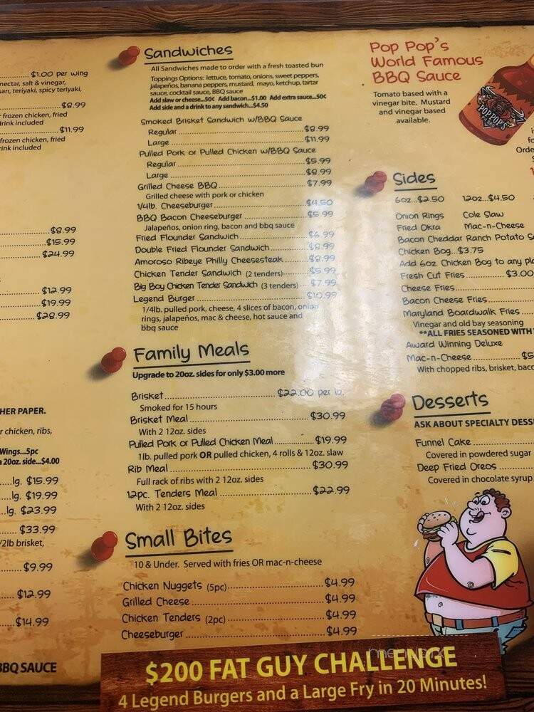 Pop Pop's Pit BBQ - Myrtle Beach, SC menu_pic