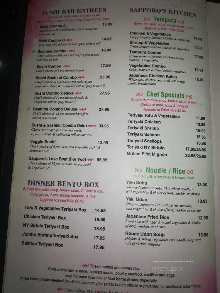 Sapporo - Rock Springs, WY menu_pic