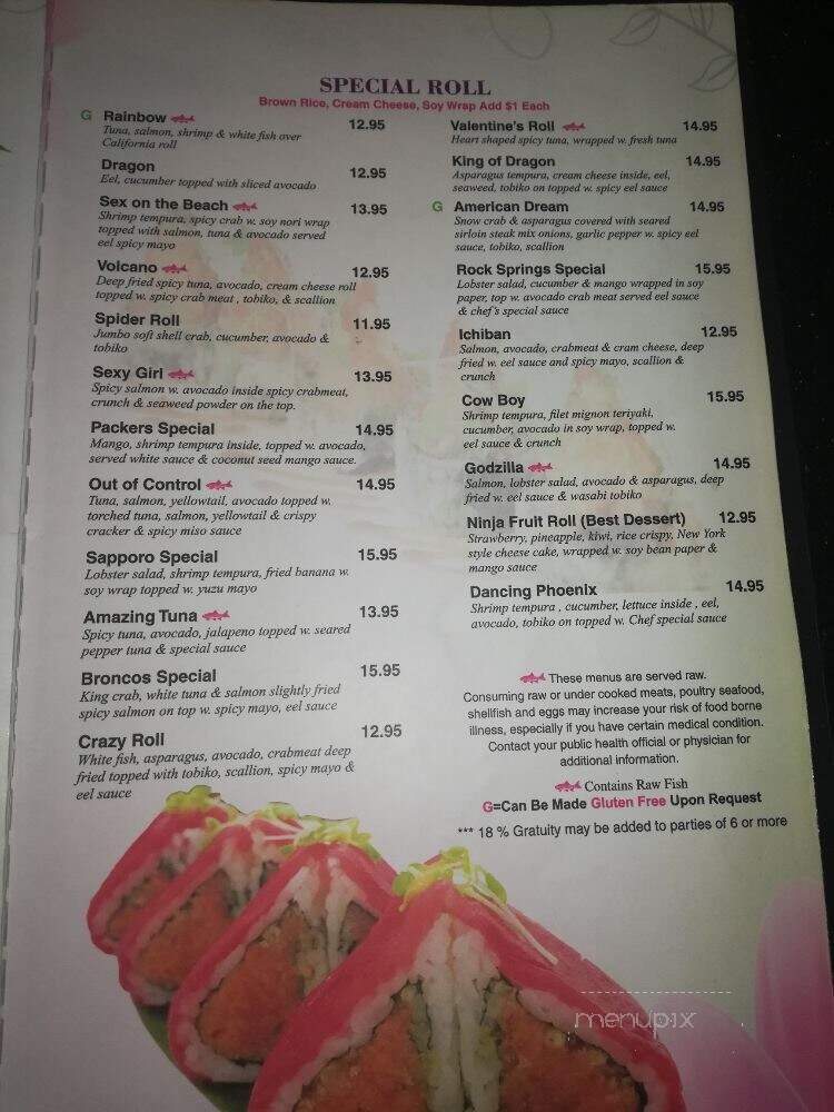 Sapporo - Rock Springs, WY menu_pic