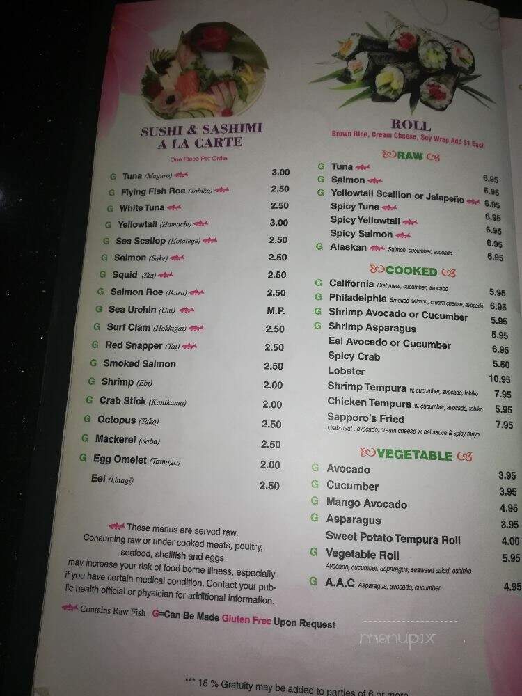 Sapporo - Rock Springs, WY menu_pic