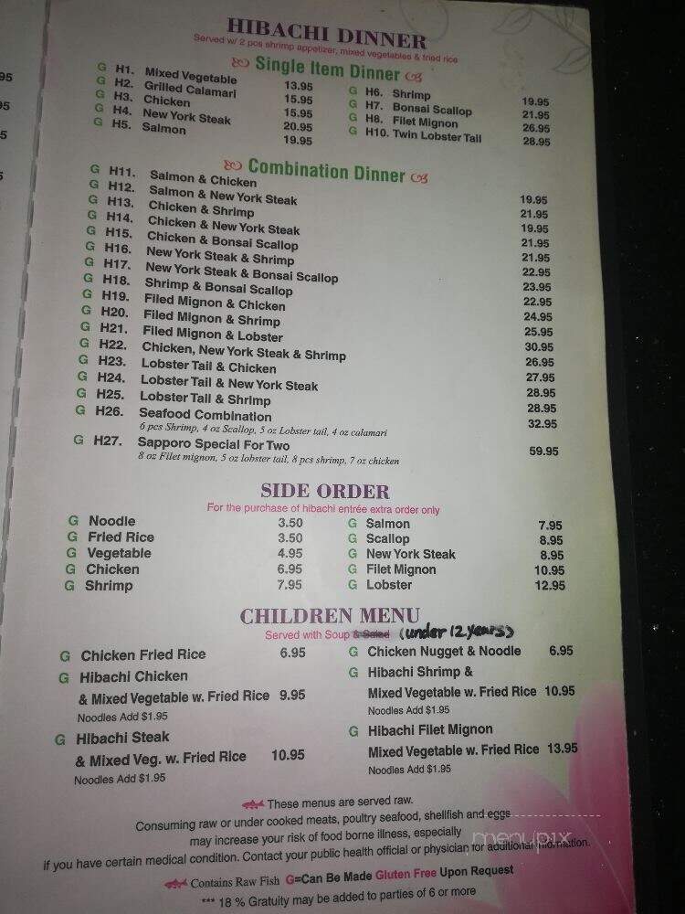 Sapporo - Rock Springs, WY menu_pic