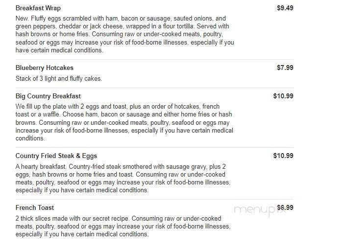 Valley Dairy Restaurant - Mount Pleasant, PA menu_pic