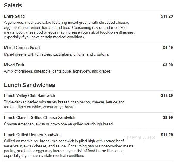 Valley Dairy Restaurant - Mount Pleasant, PA menu_pic