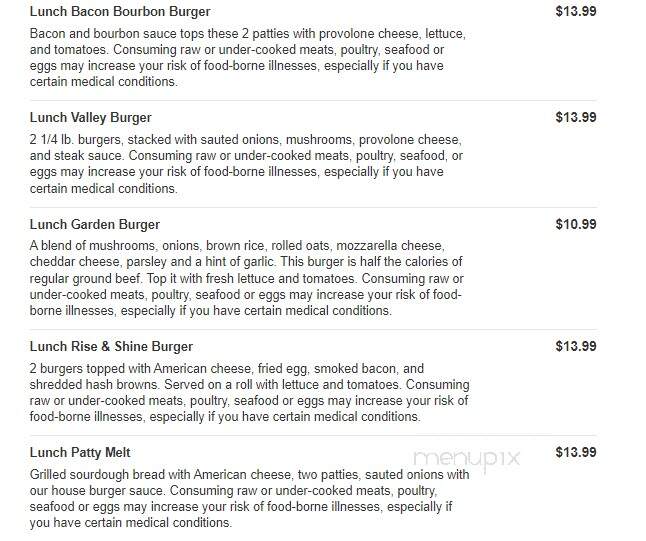 Valley Dairy Restaurant - Mount Pleasant, PA menu_pic