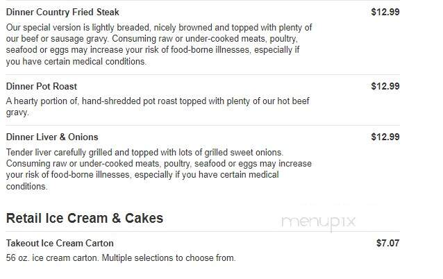 Valley Dairy Restaurant - Mount Pleasant, PA menu_pic