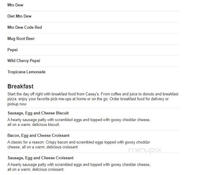 Casey's General Store - Nevada, MO menu_pic