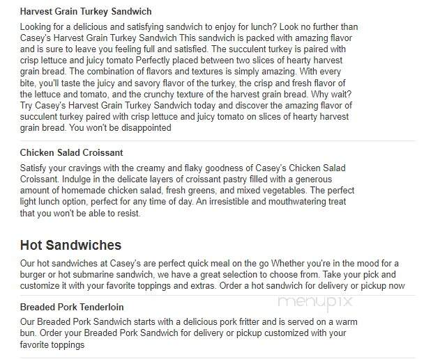 Casey's General Store - Nevada, MO menu_pic