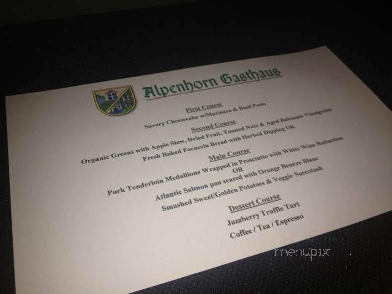 Alpenhorn Gasthaus - Hermann, MO menu_pic