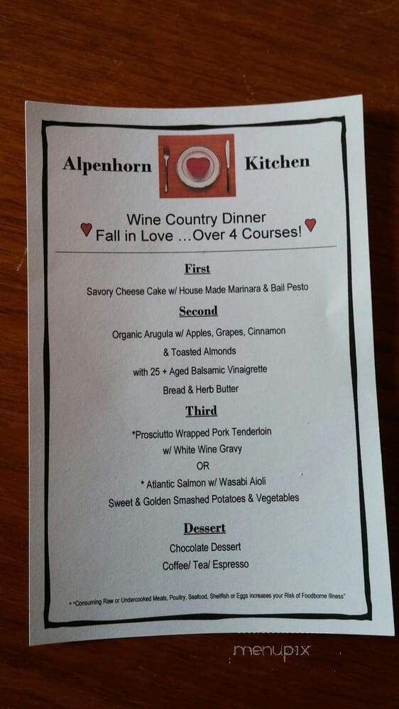 Alpenhorn Gasthaus - Hermann, MO menu_pic