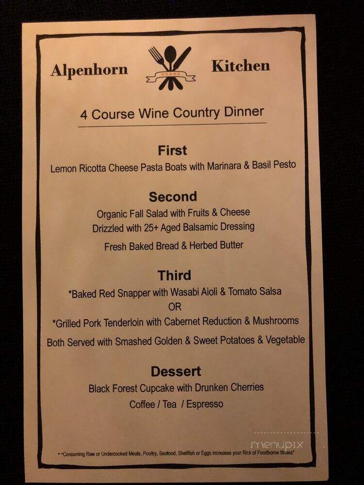 Alpenhorn Gasthaus - Hermann, MO menu_pic