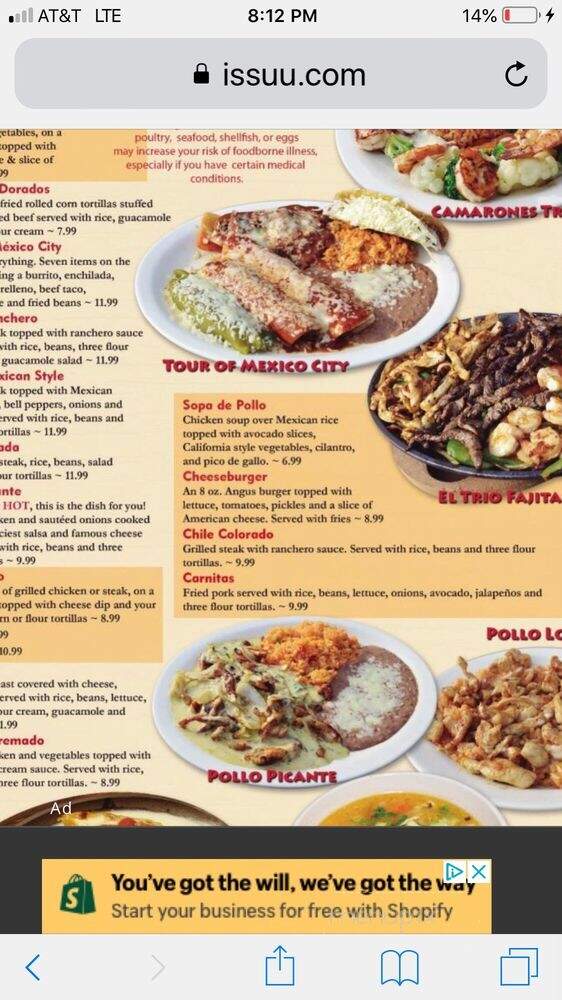 El Trio - Ringgold, GA menu_pic