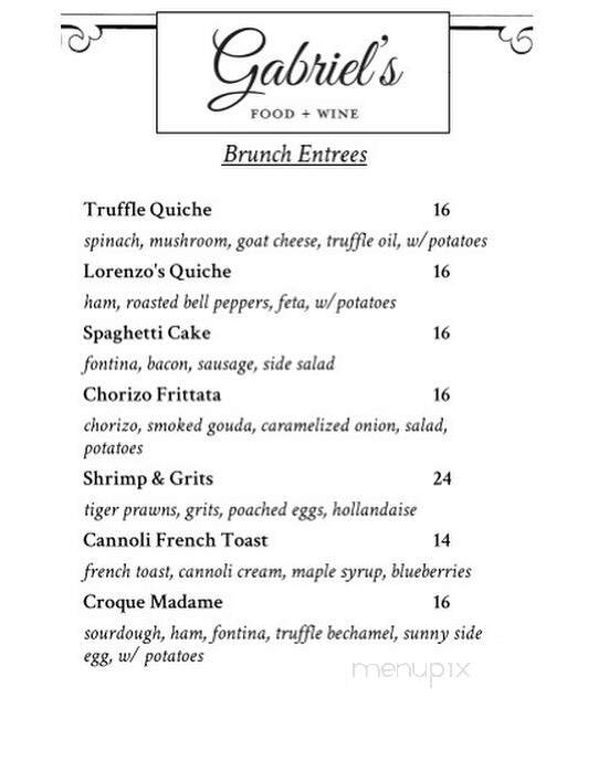 Gabriel's Food + Wine - Cape Girardeau, MO menu_pic