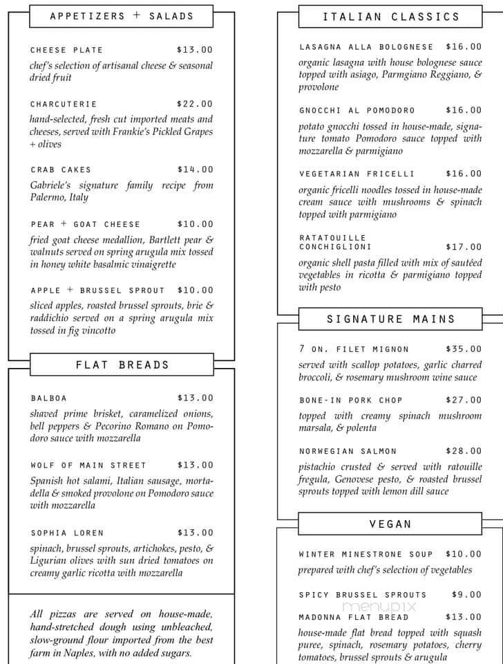 Gabriel's Food + Wine - Cape Girardeau, MO menu_pic