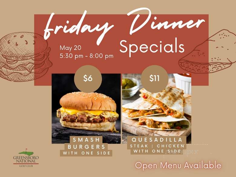 Greensboro National Bar & Grill - Summerfield, NC menu_pic