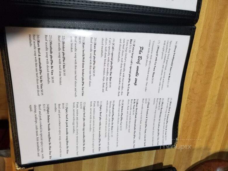 Pho Cali - Elma, NY menu_pic