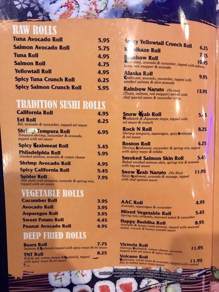 Yaba Sushi & Steak House - Roscoe, IL menu_pic