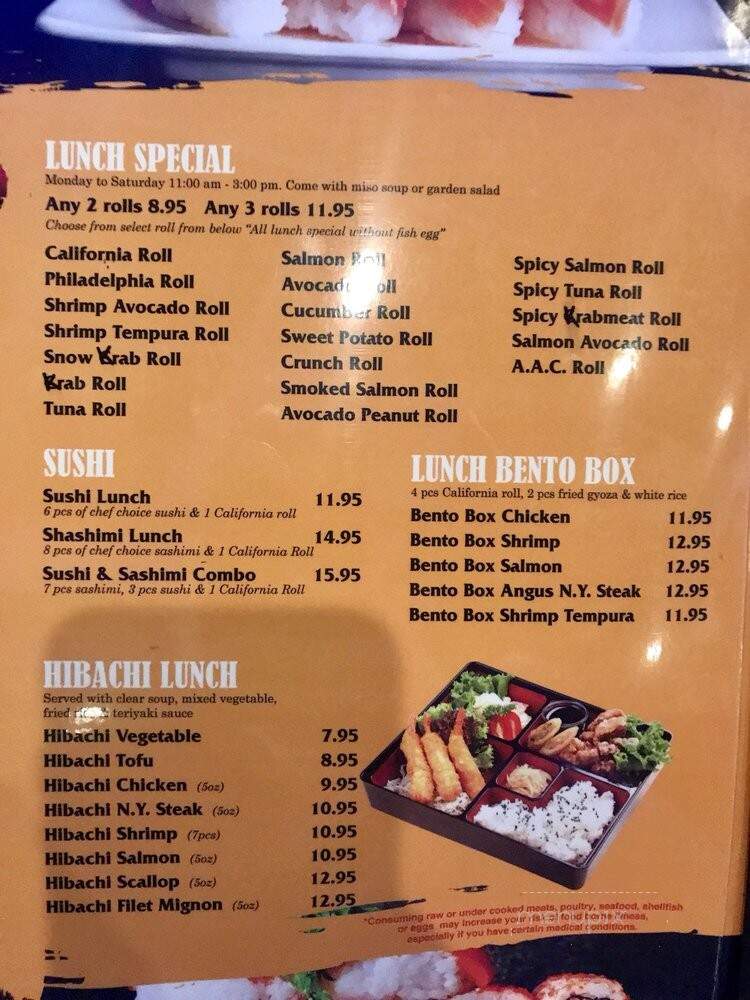 Yaba Sushi & Steak House - Roscoe, IL menu_pic