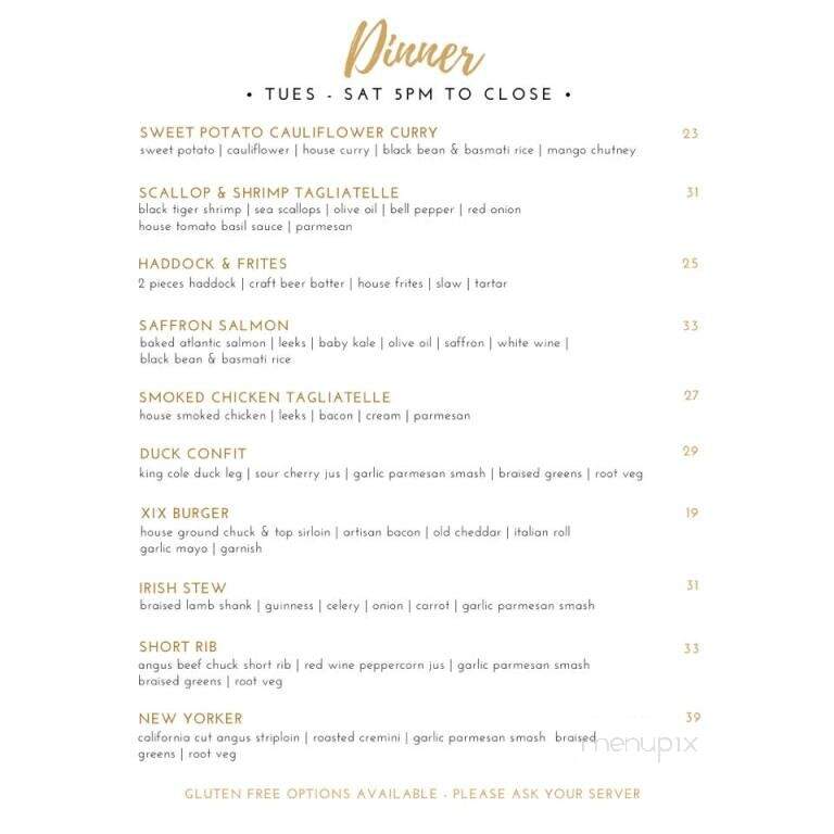 Nineteen Restaurant & Bar - Belleville, ON menu_pic