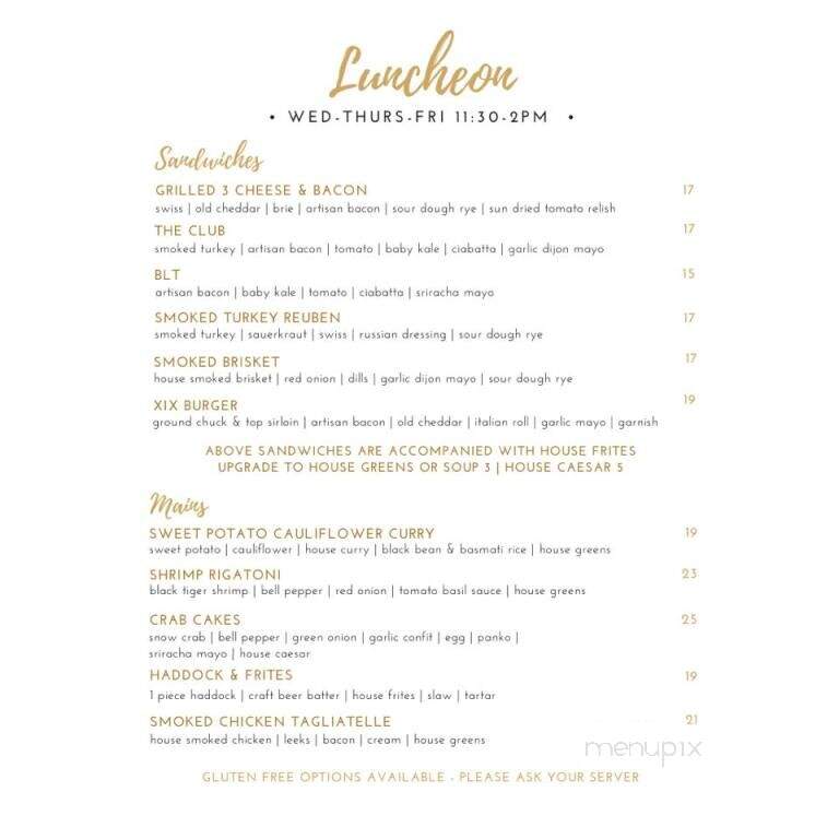 Nineteen Restaurant & Bar - Belleville, ON menu_pic