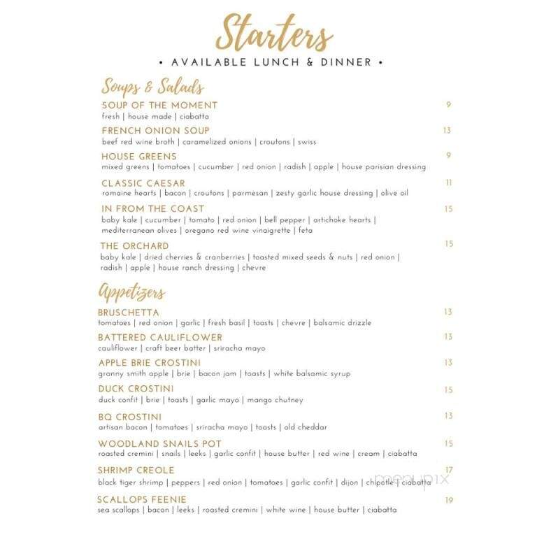 Nineteen Restaurant & Bar - Belleville, ON menu_pic