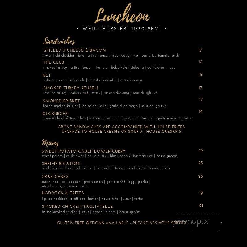 Nineteen Restaurant & Bar - Belleville, ON menu_pic