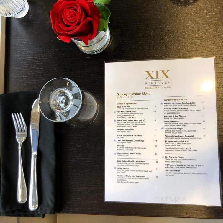 Nineteen Restaurant & Bar - Belleville, ON menu_pic