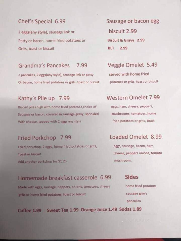 The Diner - Hope Mills, NC menu_pic