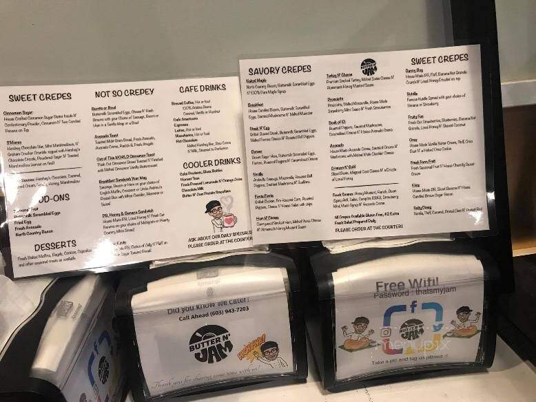 Butter N' Jam - Nashua, NH menu_pic