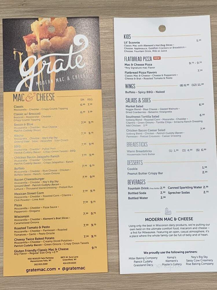 Grate Modern Mac & Cheese - Greenfield, WI menu_pic