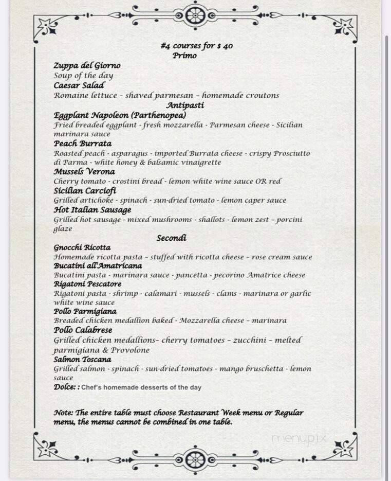 Verona Ristorante Italiano - Haddonfield, NJ menu_pic