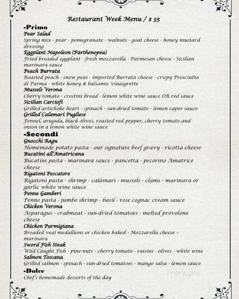Verona Ristorante Italiano - Haddonfield, NJ menu_pic