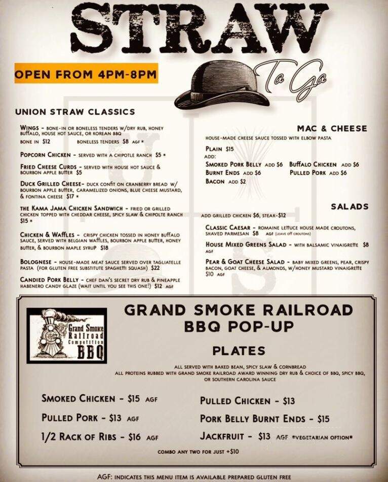 Union Straw - Foxborough, MA menu_pic