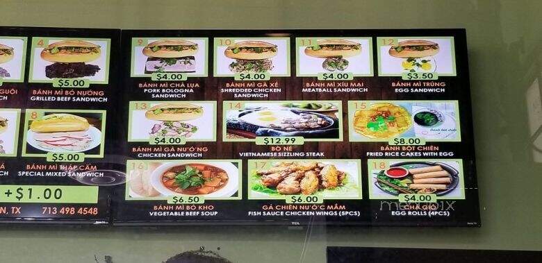 Khang Vietnamese Sandwich Cafe - Houston, TX menu_pic