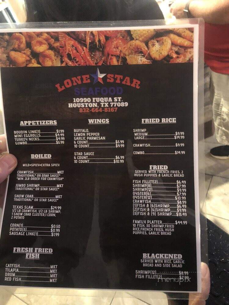 Lone Star Seafood - Houston, TX menu_pic
