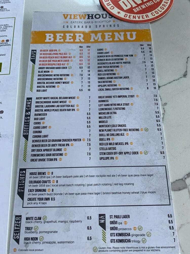ViewHouse Colorado Springs - Colorado Springs, CO menu_pic