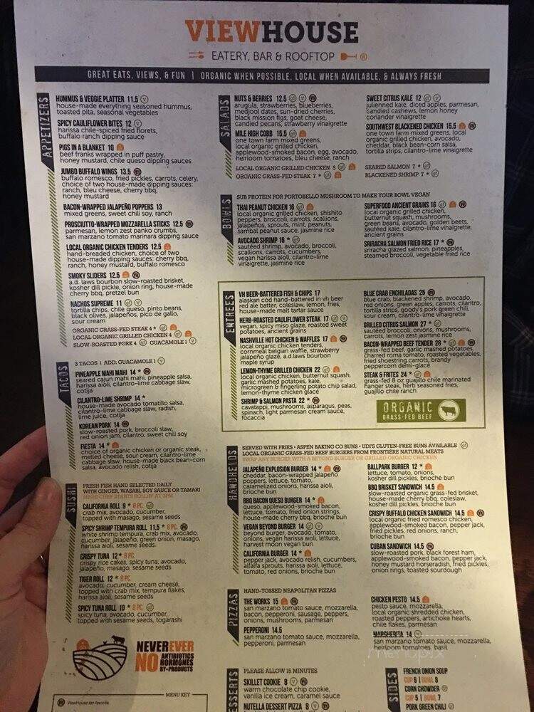 ViewHouse Colorado Springs - Colorado Springs, CO menu_pic