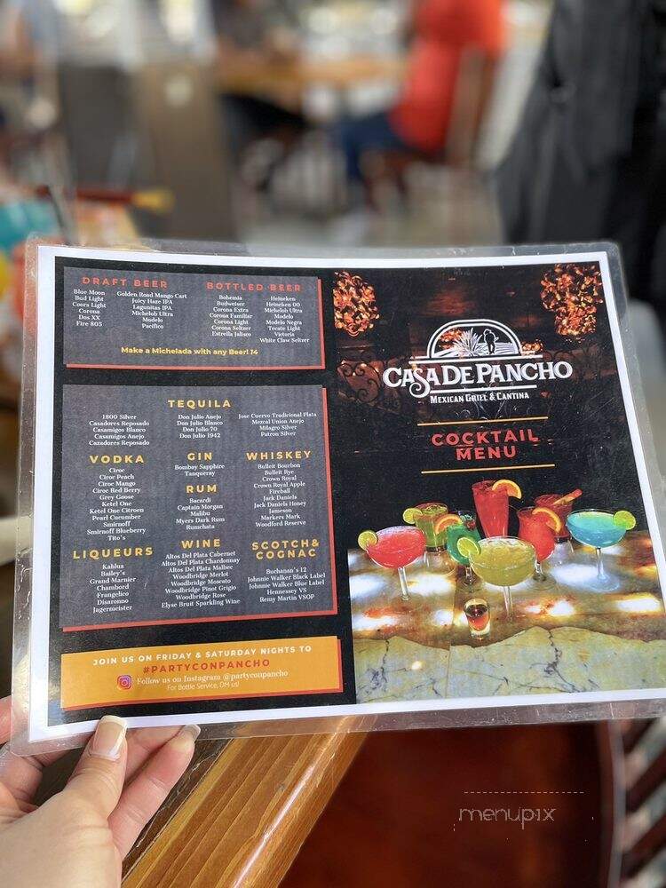 Casa De Pancho Mexican Grill & Cantina - Anaheim, CA menu_pic