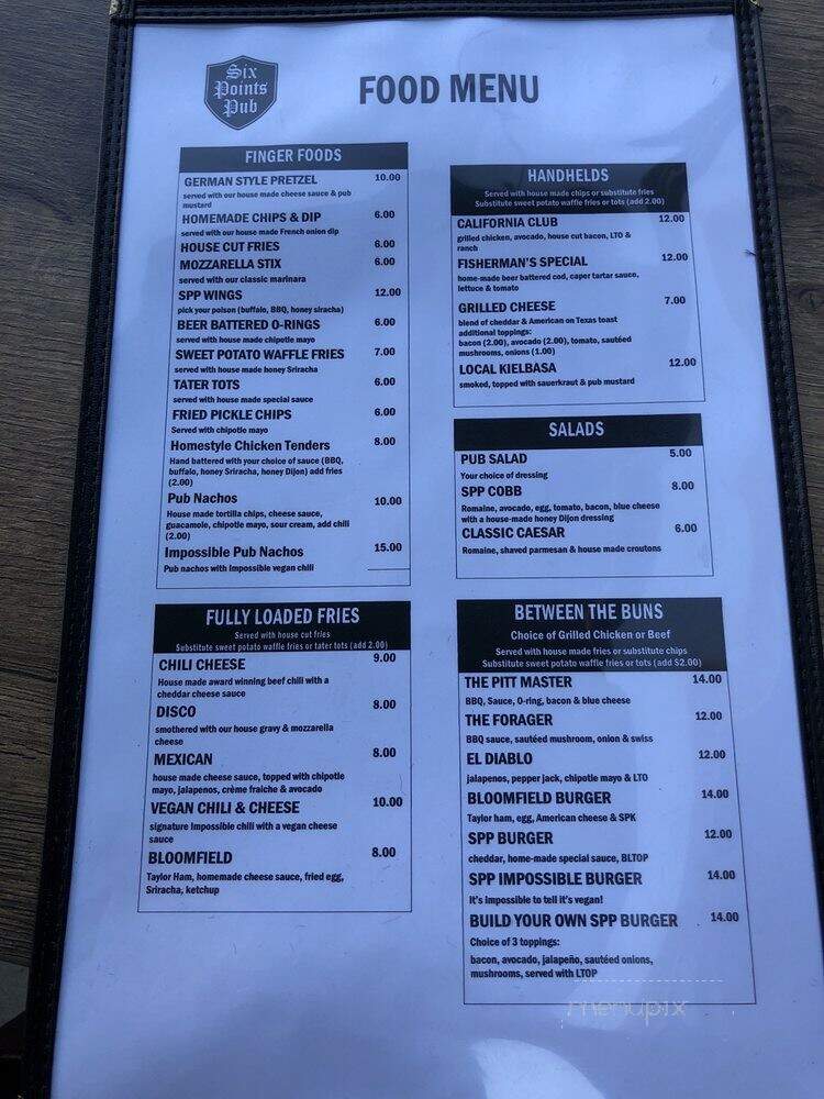 Six Points Pub - Bloomfield, NJ menu_pic