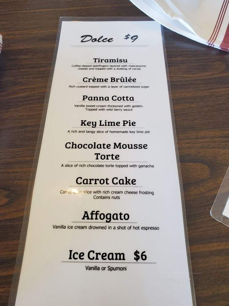 Via Piccola Trattoria - Tiburon, CA menu_pic