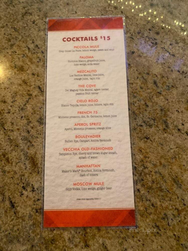 Via Piccola Trattoria - Tiburon, CA menu_pic