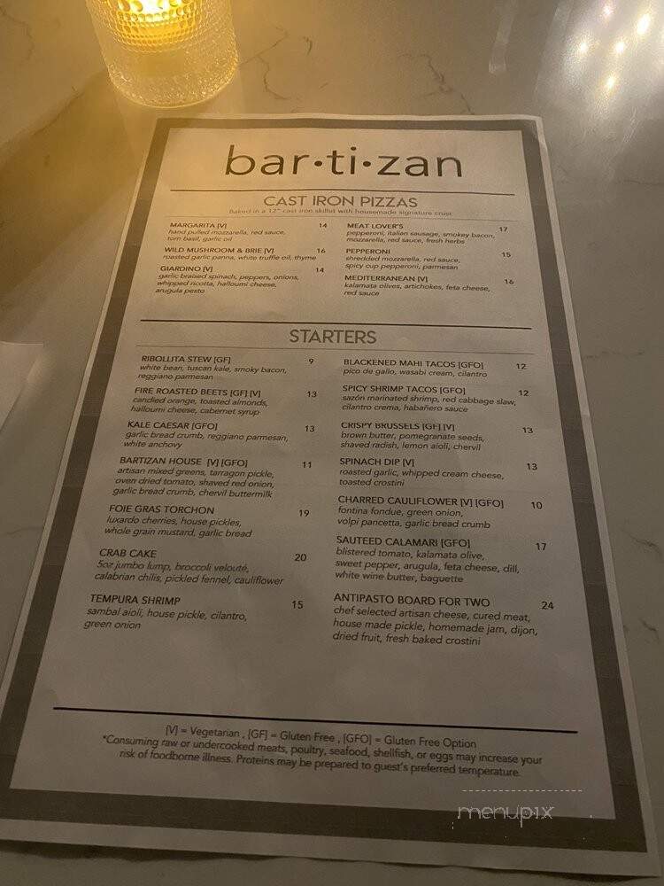 Bartizan Restaurant & Bar - Glen Allen, VA menu_pic