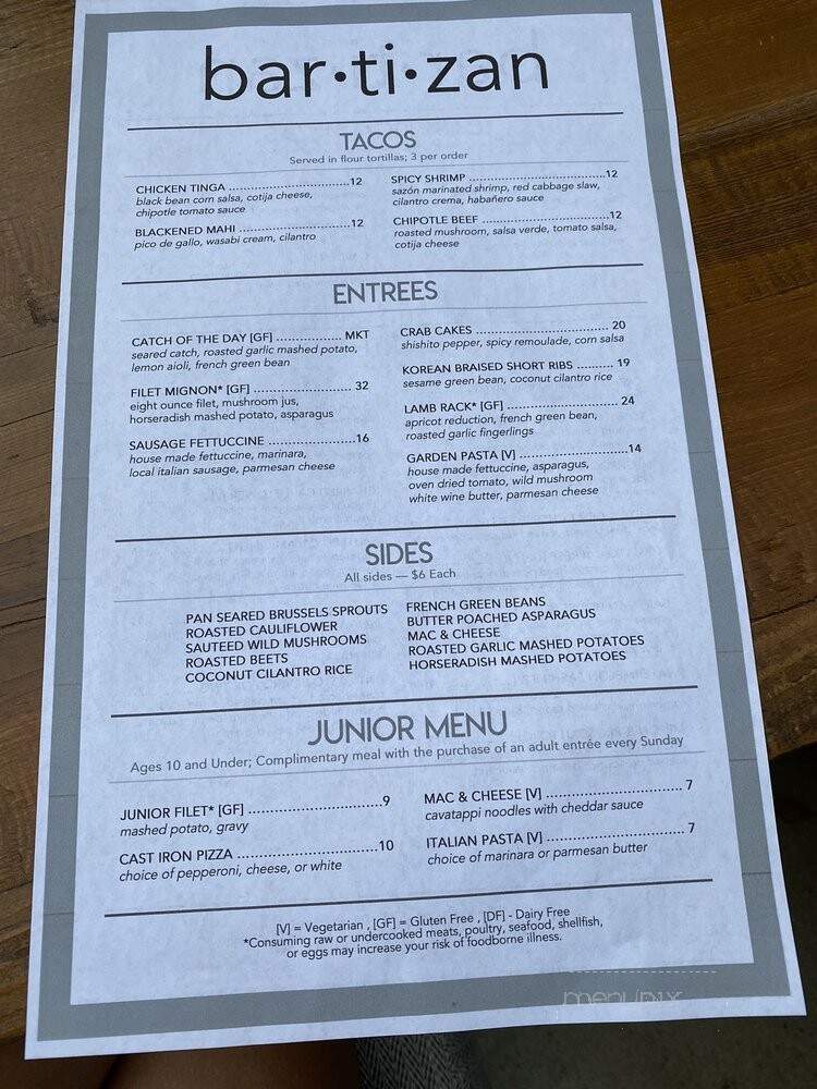 Bartizan Restaurant & Bar - Glen Allen, VA menu_pic
