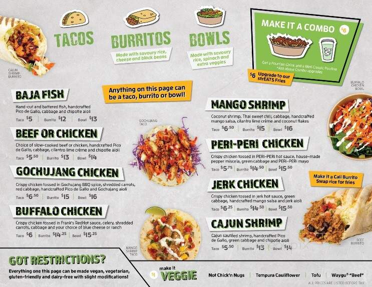Streats Abbotsford kitchen - Abbotsford, BC menu_pic