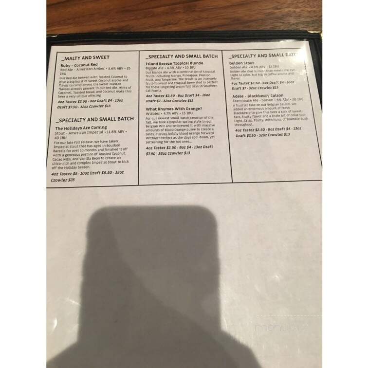 Mad Pursuit Brewing Company - Hollister, CA menu_pic