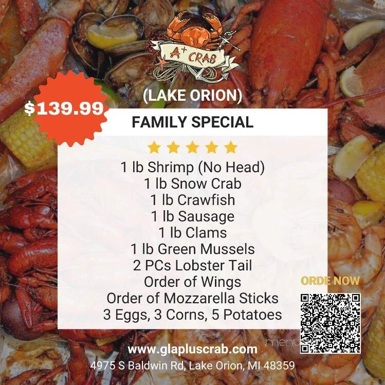 A Plus Crab - Lake Orion, MI menu_pic